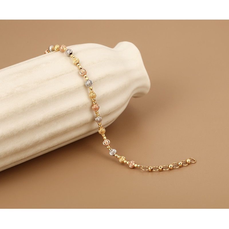 Vòng Đeo Tay Ba Màu Mạ Vàng 18k Phong Cách Mới Có Thể Điều Chỉnh haobing boutiqu