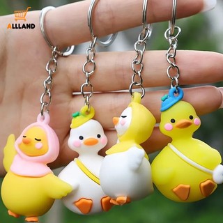 Móc khóa gắn ba lô đi học hình vịt hoạt hình dễ thương