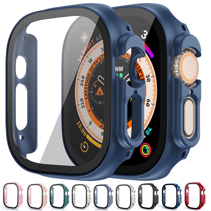 Tin tức Màu sắc Cherry Amry Glass + ốp lưng cho Apple Watch 46MM series 10 9 Ultra 2 49mm 41mm 45mm 