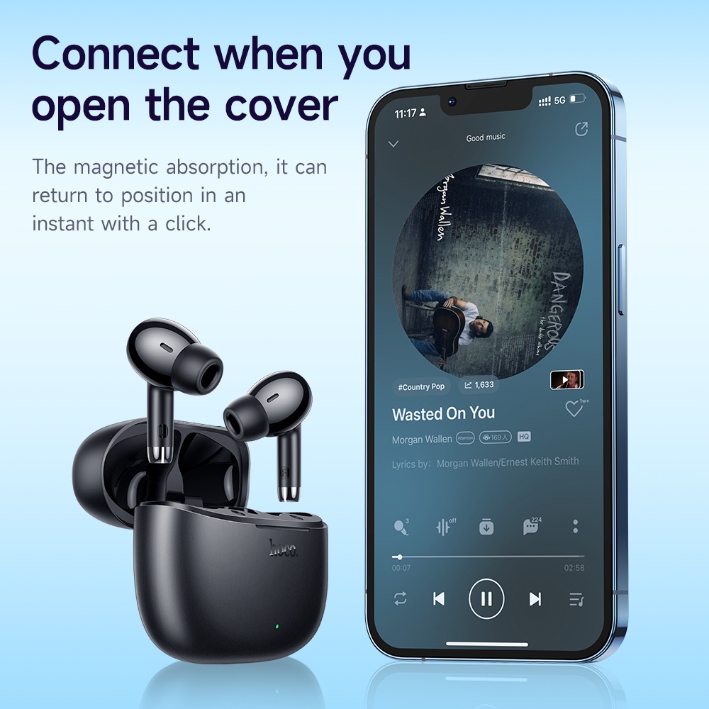 Tai nghe Bluetooth V5.3 Hoco EQ2 Nghe Nhạc 7h chính hãng