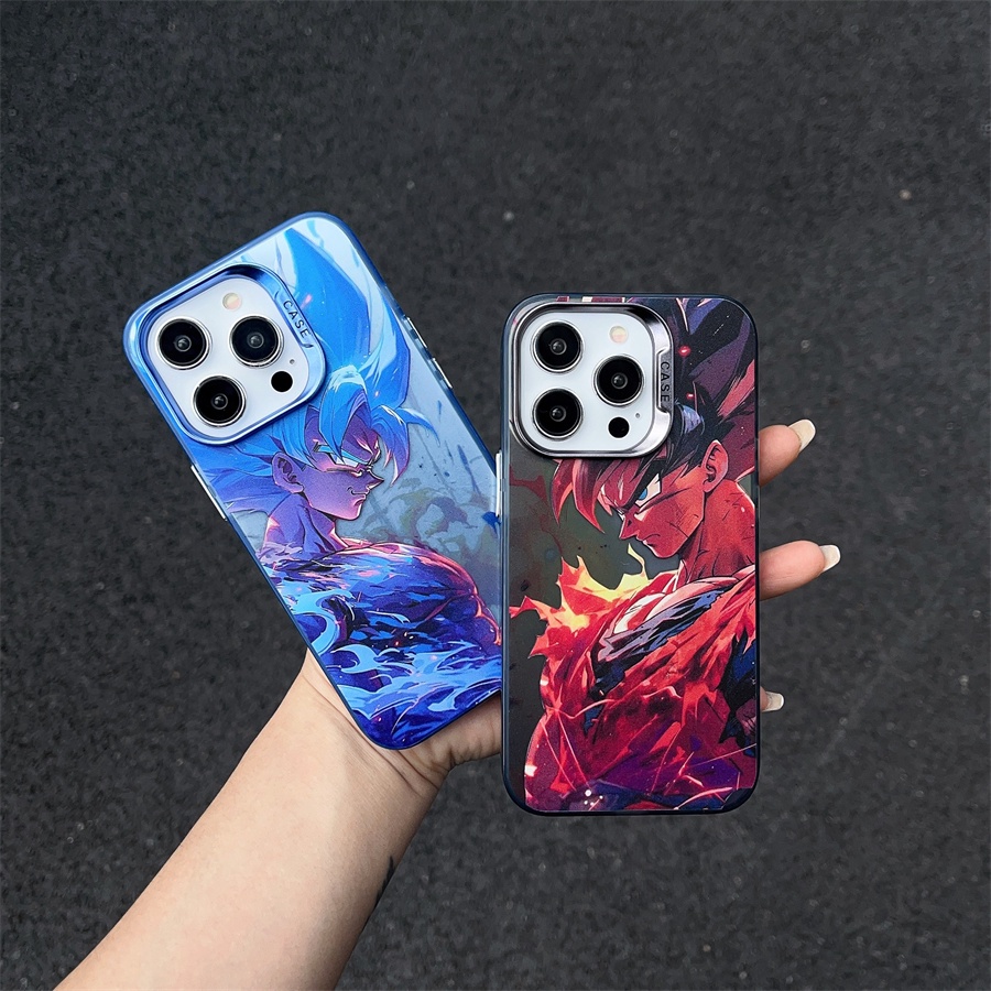 Ốp Điện Thoại Cứng Mạ Điện Họa Tiết Hoạt Hình dragon ball goku Cho iPhone15 pro max iphone 14 pro max iphone 13 pro max iphone 12 pro max
