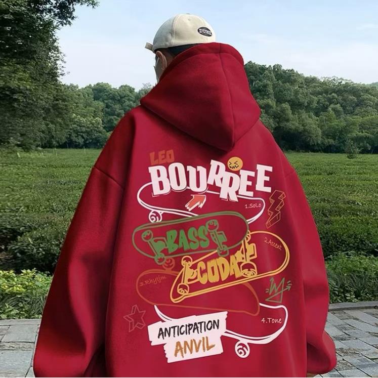 Áo hoodie Nhung Dày Tay Dài In Chữ graffiti Phong Cách Mỹ Thời Trang Mùa Thu Cho Nam Cỡ m-5xl