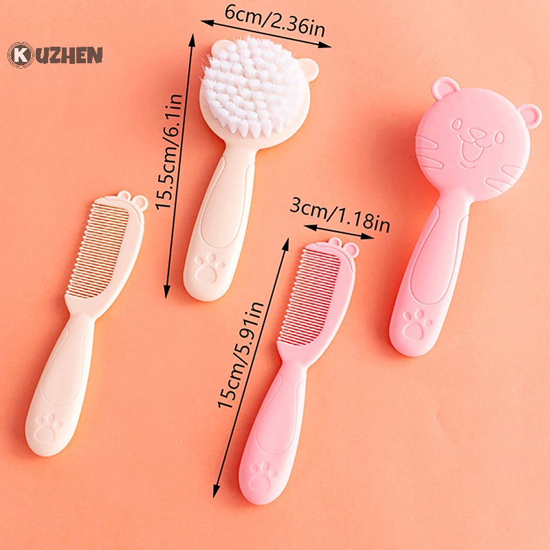 Kuzhen set 2 Lược Chải Tóc Mềm Mại Bằng nylon Mát Xa Da Đầu Cho Trẻ Sơ Sinh