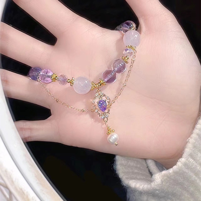 Vòng Tay Hai Lớp Đính Hạt Đá zircon Thời Trang Cho Nữ