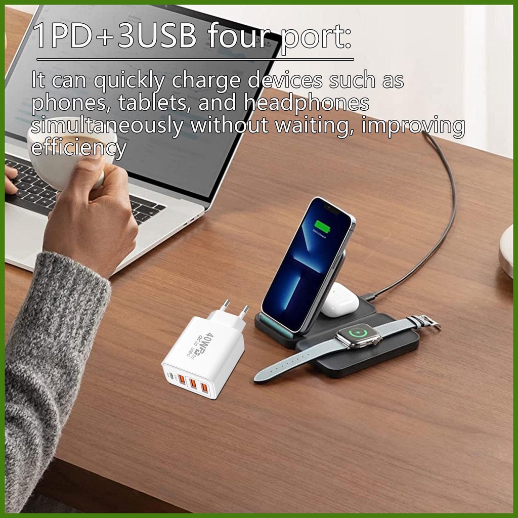 Phích Cắm Sạc Nhanh 3usb 1pd usb 40w Chuyên Dụng Cho rdavn