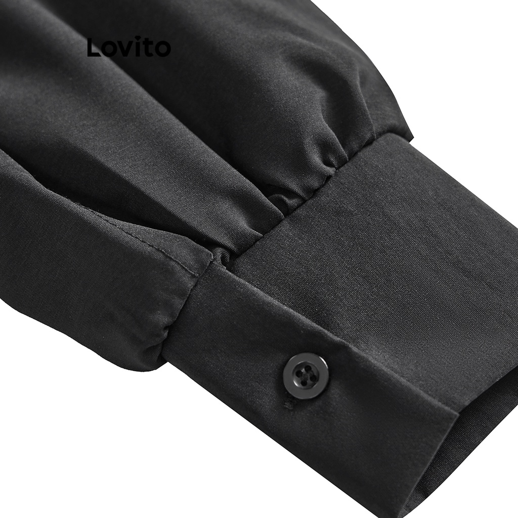 Đầm Lovito có túi tôn dáng màu trơn thanh lịch cho nữ L65ED174