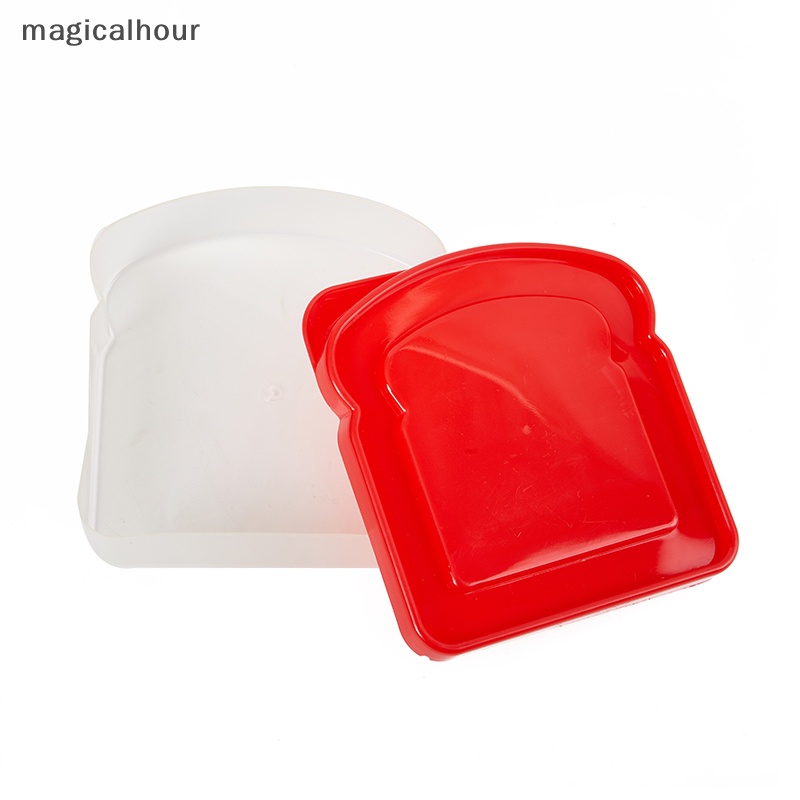 Magicalhour ^ ^ Hộp cơm Trong Suốt Hình Bánh Mì sandwich Có Thể Hâm Nóng Vi Sóng Cho Trường Học Trẻ Em * Mới