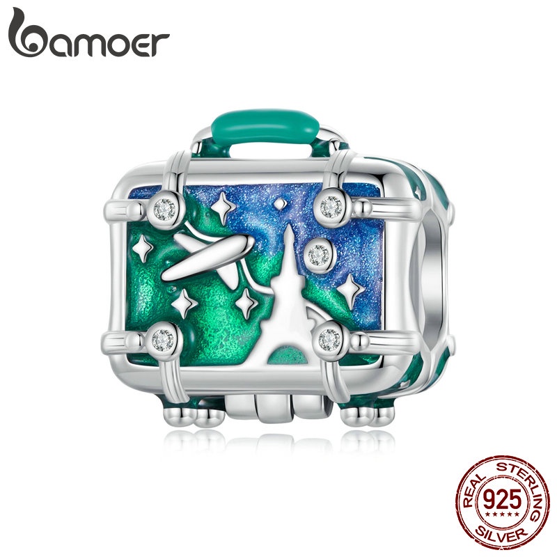 Bamoer Mặt Dây Chuyền Bạc 925 Hình Vali Độc Đáo