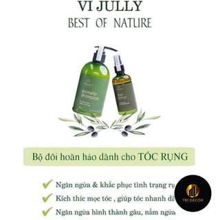( Tặng Ví ) Combo Dầu Gội Bưởi vs Tinh Dầu Bưởi ViJully Hạn Chế Rụng Tóc Hỗ Trợ Mọc Tóc