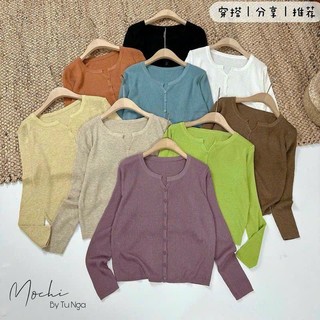 Áo len dài tay 7 khuy màu pastel nhẹ nhàng basic siêu xinh