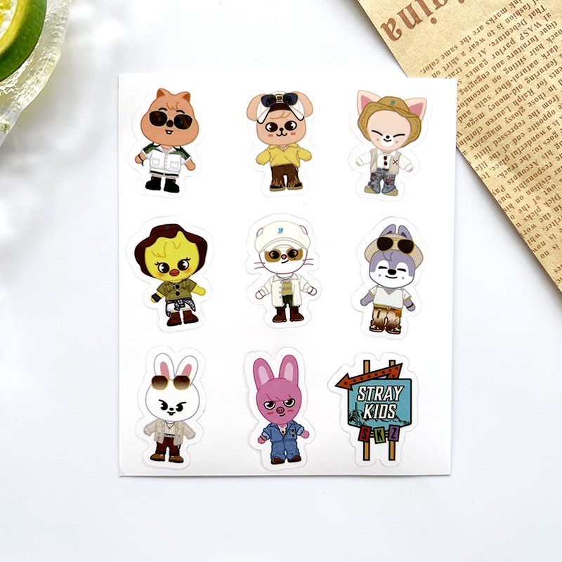 Sticker Dán Trang Trí Sổ Tay Bằng pvc Trong Suốt Chống Nước Hình kpop straykids 5-star dome tour 2023