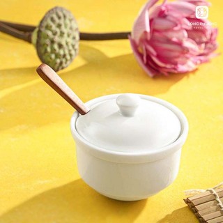 Lọ Đường Sứ Trắng Cao Cấp OHIO. Đồ Dùng Phòng Bếp.