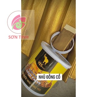 Màu nhũ đồng cổ hệ nước Yes Paint 850g sơn chậu cảnh kiểng gỗ tường phào chỉ bê tông