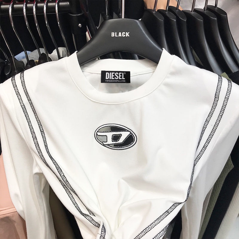 Áo Thun cotton Tay Dài Cổ Tròn Màu Trơn Dáng Ôm Thời Trang