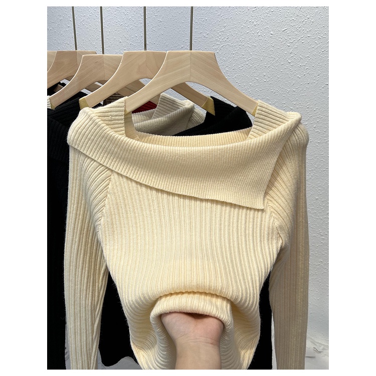 Banfamy Áo sweater Một Dây Dáng Ôm Thời Trang Cao Cấp Cho Nữ