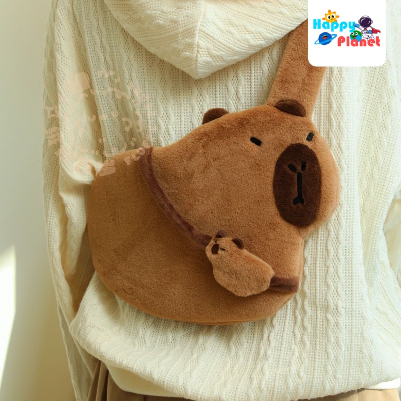 Tiktok capybara merchandise capybara Nhồi Bông Đeo Chéo Ngực Đa Năng Hình Búp Bê capybara Dễ Phối Đồ Làm Quà Tặng Cho Bạn Gái