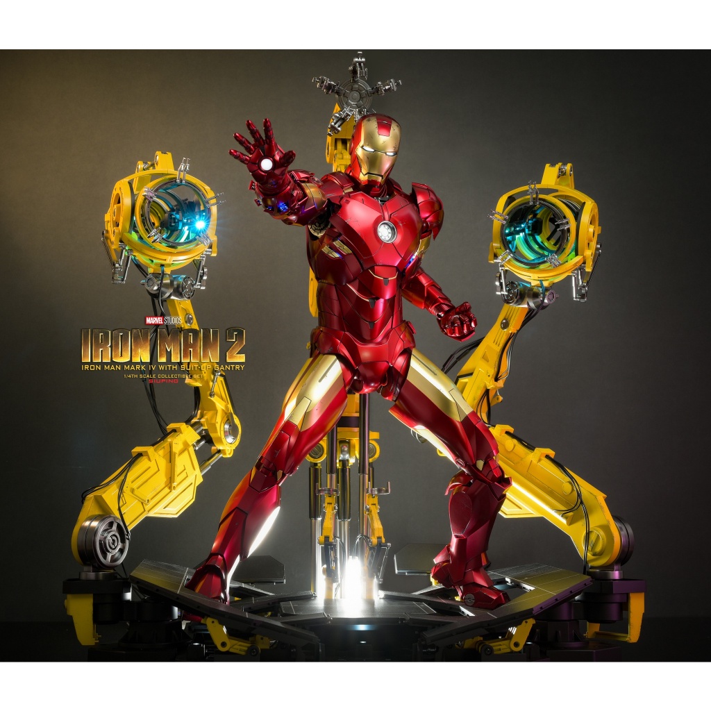 Hàng đẹp Mô hình Hot Toys Iron Man Mark IV With Suit-Up Gantry 1/4 cực chất tặng xe