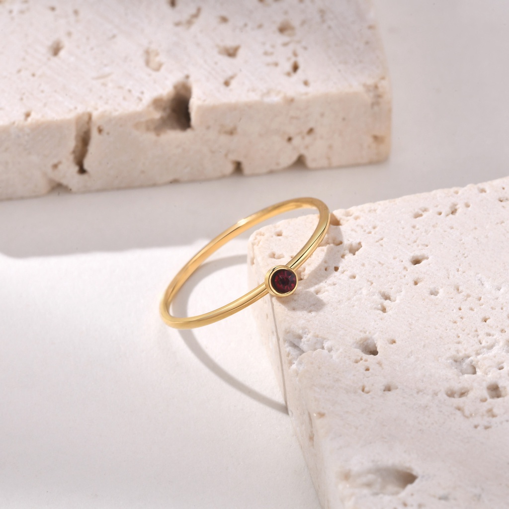 Vnox Nhẫn Mạ Vàng 18k Đính Đá zircon 1mm Thời Trang