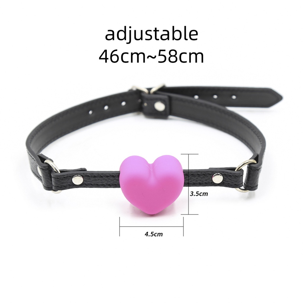Sm Đồ Chơi Ngậm Miệng Bằng Da Silicon Hình Trái Tim Màu Đen Hồng Dành Cho sex kouga silicone
