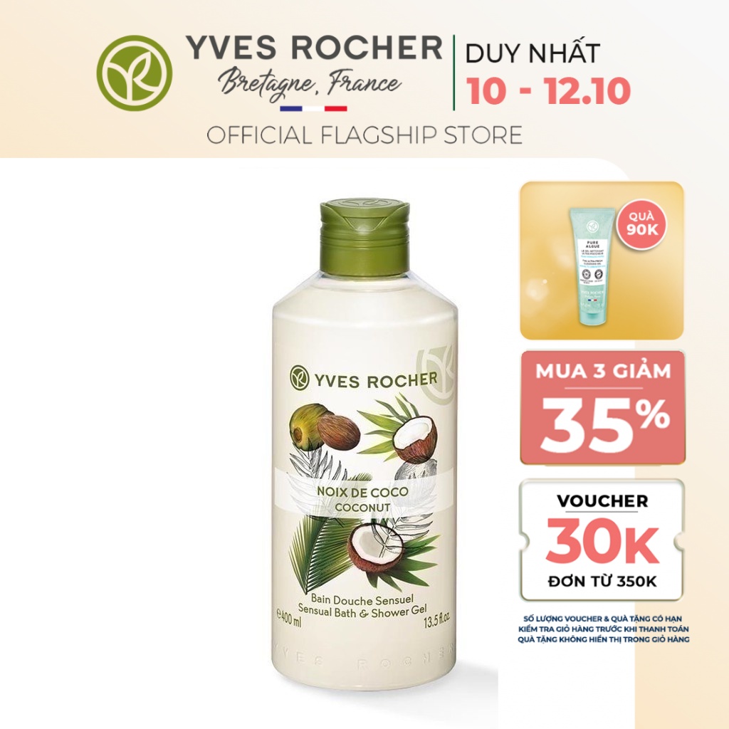 Sữa Tắm Yves Rocher Coconut Sensual Bath And Shower Gel 400ml