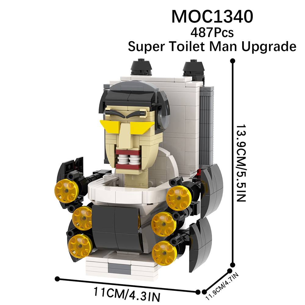 Skibidi Bộ Đồ Chơi Lắp Ráp toilet Nâng Cấp Mô Hình Người Đàn Ông Tây Ban Nha Tặng kèm xe