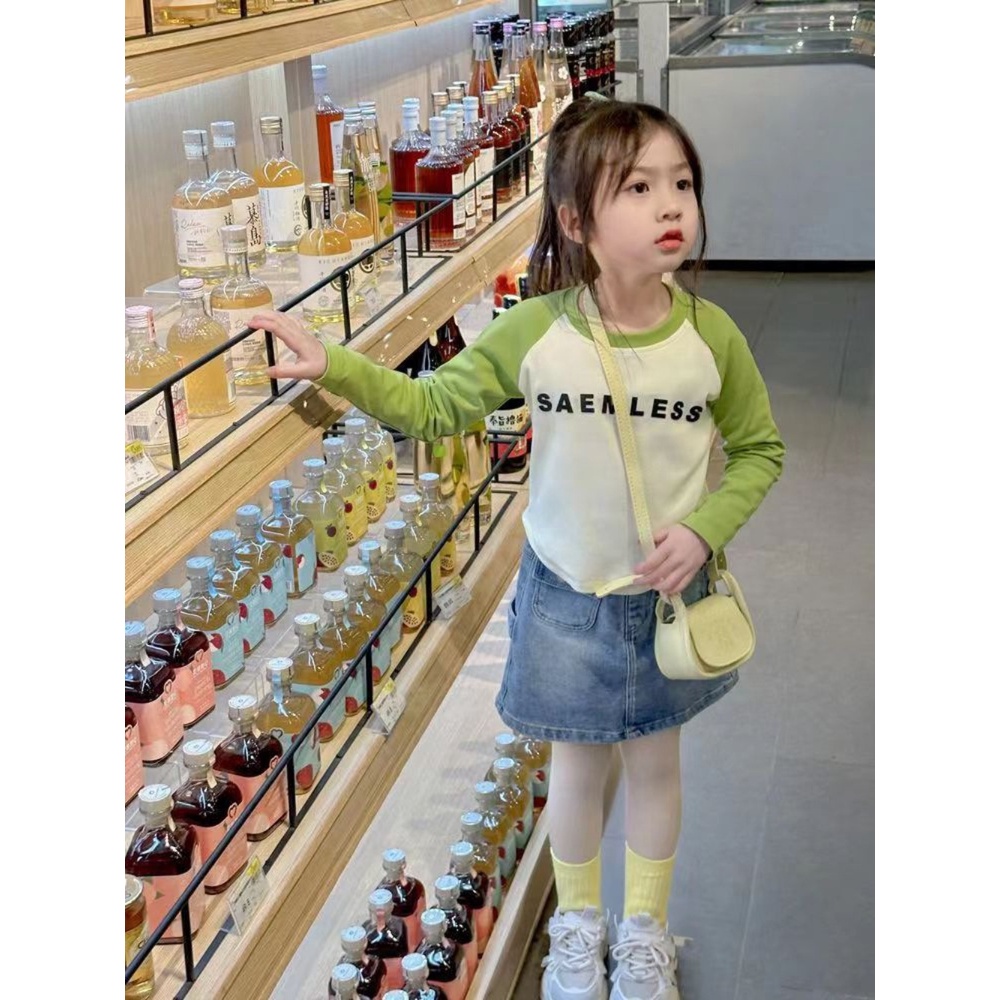 Áo Thun Tay Dài Thời Trang Xuân Thu Mới Dành Cho Bé Gái