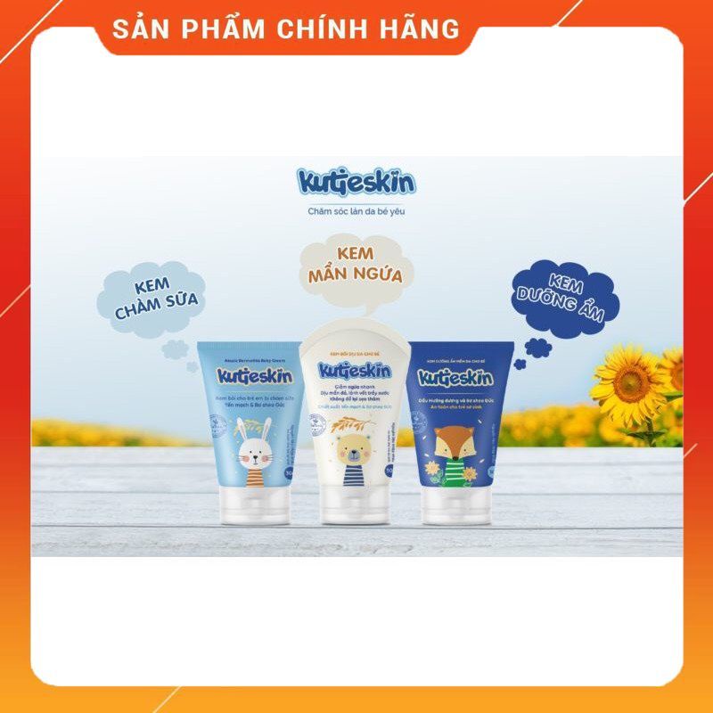 KUTIESKIN Kem bôi da tự nhiên chăm sóc làn da bé, Kem chàm sữa
