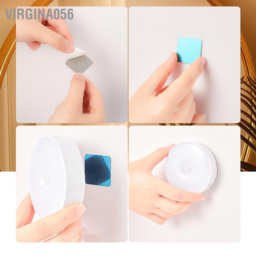 Virgina056 Đèn cảm biến chuyển động LED ban đêm Dán mọi nơi tủ quần áo cầu thang tường cho hành lang Phòng tắm phòng ngủ