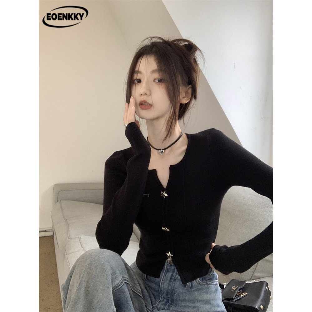 EOENKKY Áo Len áo khoác cardigan INS Casual Fashion xu hướng WMY23000CC 40Z231007