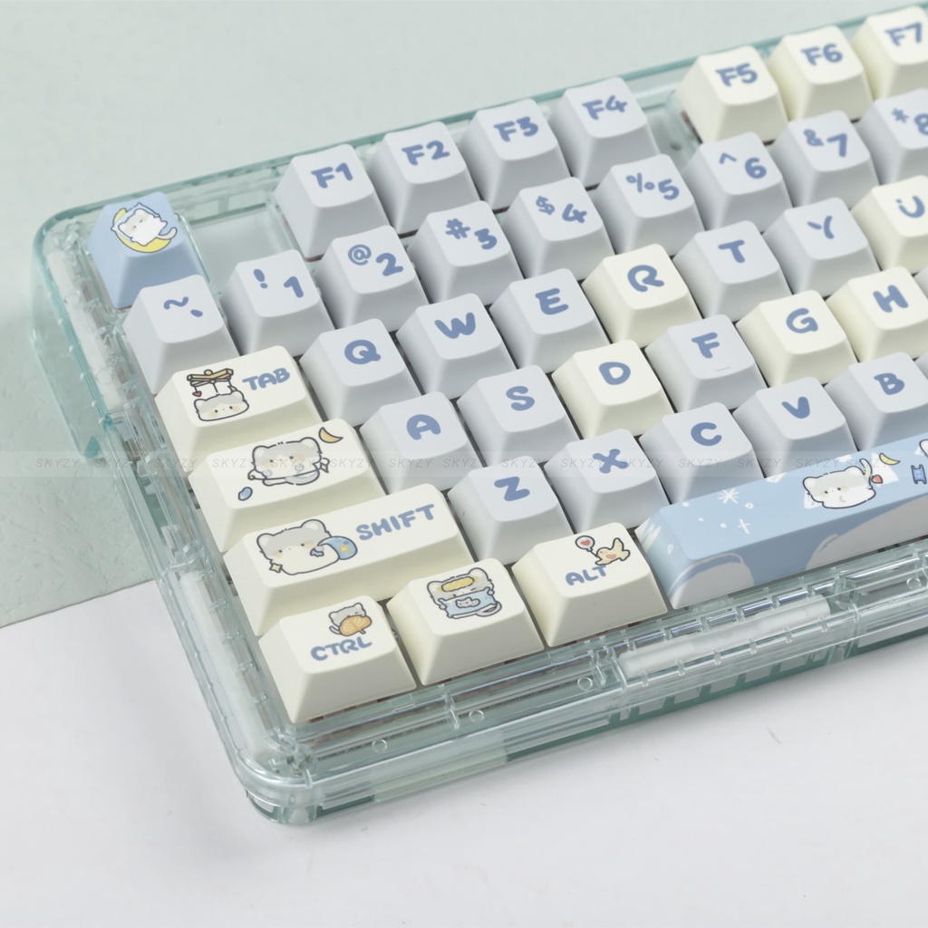 Daydream Kitten Keycaps Cherry Profile Hoạt Hình PBT Dye Sub Bàn Phím Cơ Keycap