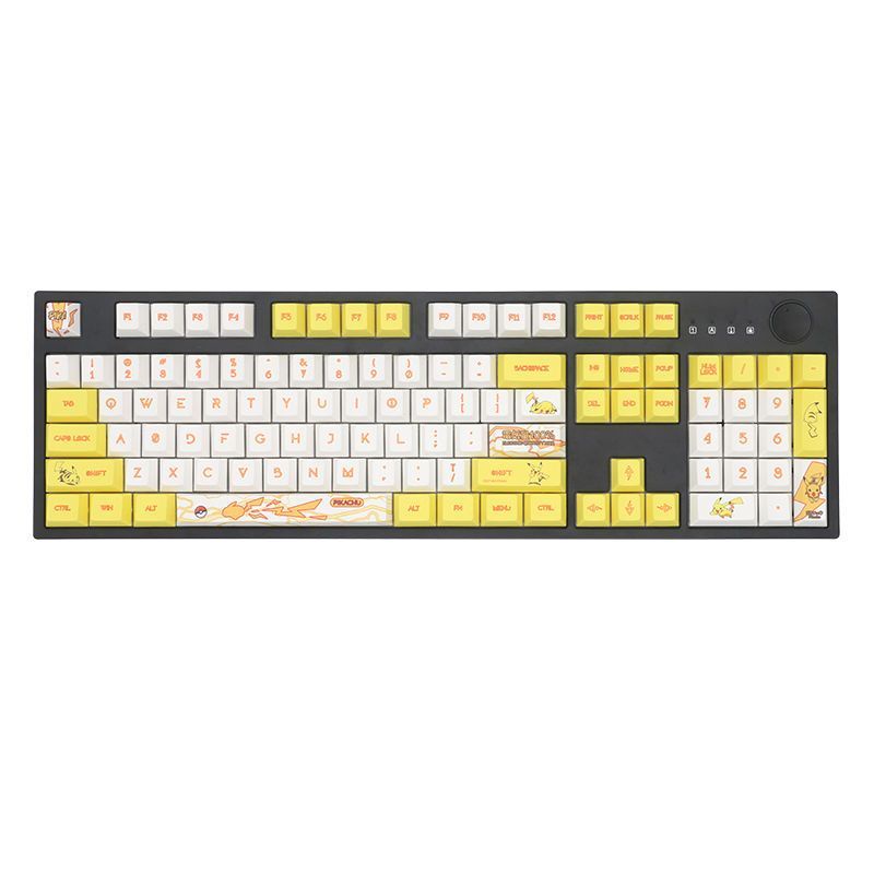 Keycap Pikachu, chiều cao CHERRY, thăng hoa PBT, phù hợp với bàn phím phím 87/68/84/104/108 Nhân vật lớn màu hồn