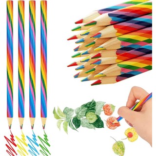 Bút Chì Gỗ 4 Màu Sắc Cầu Vồng Sáng Tạo wj439