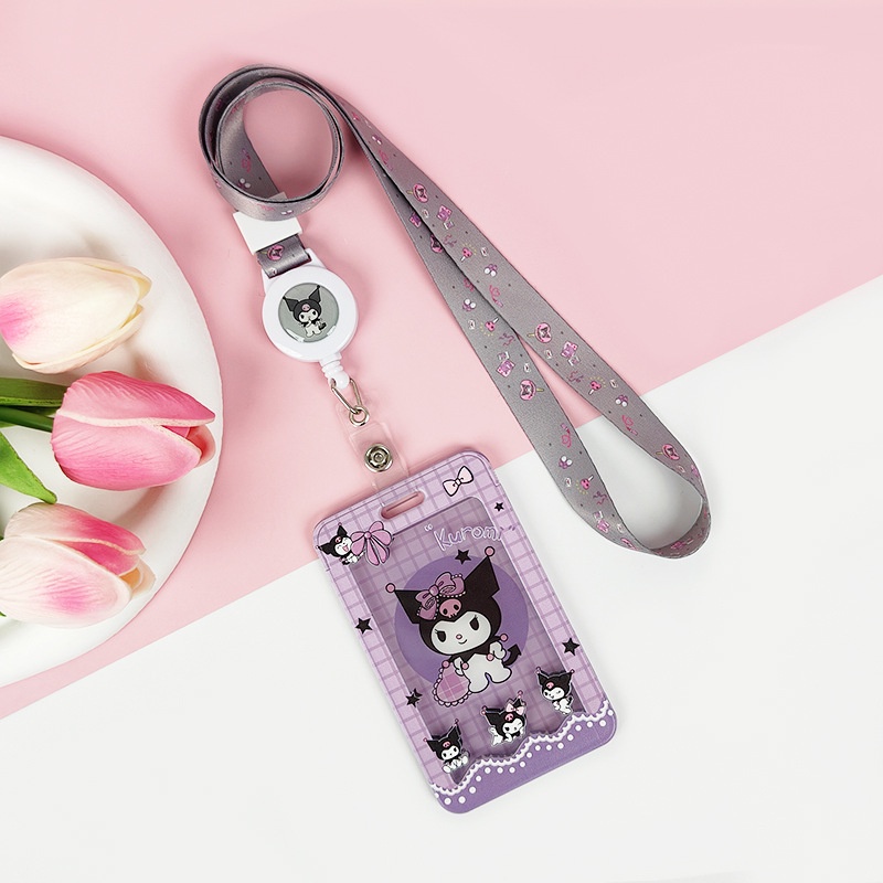 Sanrio Túi Đựng Thẻ id / Thẻ id Bằng acrylic Chống Thấm Nước Có Dây Rút Thu Gọn Được