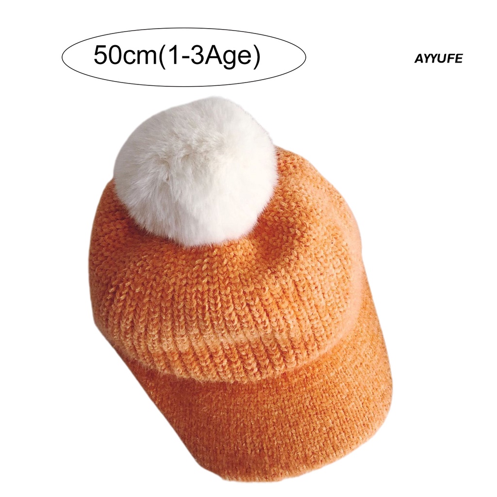 Ayyufe Mũ Lưỡi Trai Dệt Kim Màu Trơn Đính Bóng Lông Thời Trang Thu Đông Cho Bé