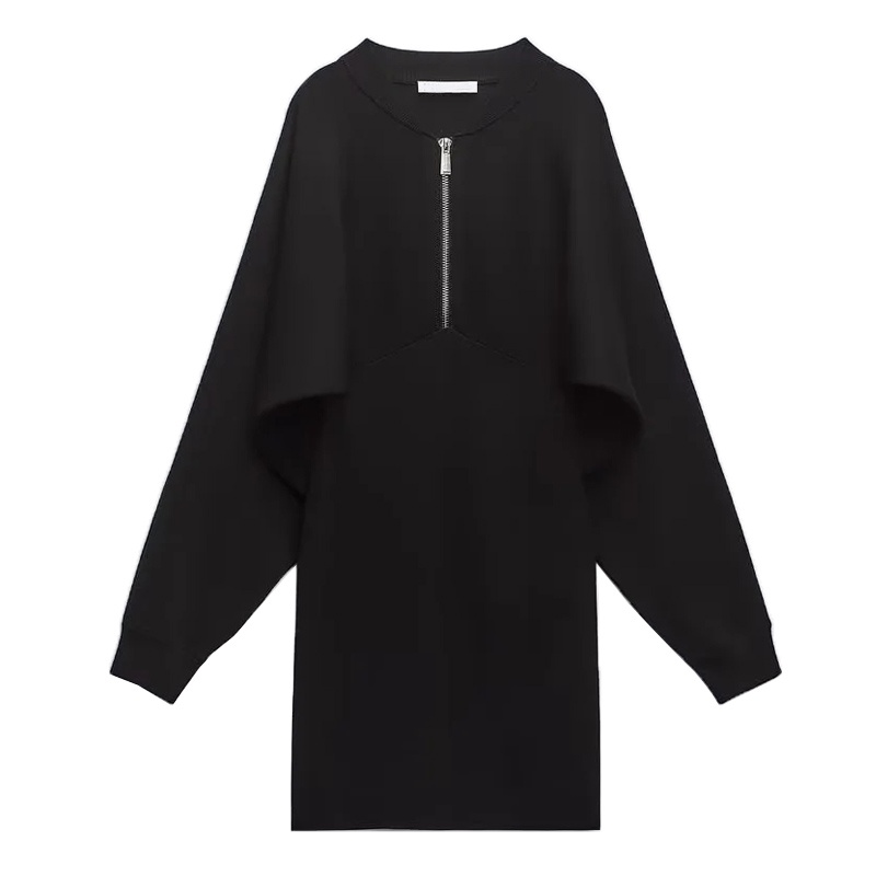 Zara Áo Khoác bomber Dệt Kim Phối Khoá Kéo Thời Trang Mùa Thu Cho Nữ 4938108