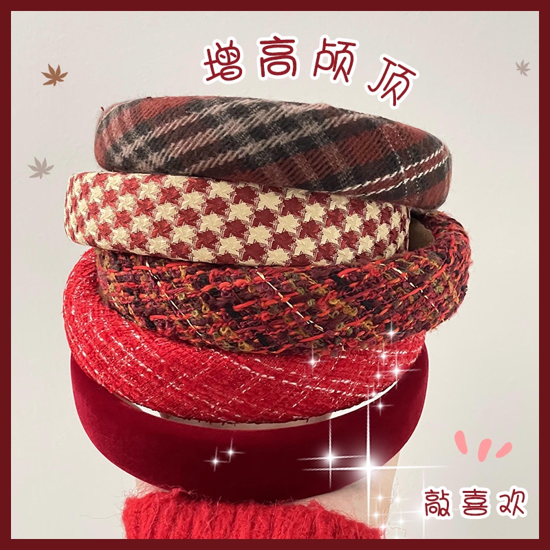 Băng Đô Màu Đỏ Thời Trang Mùa Đông Dễ Phối Đồ