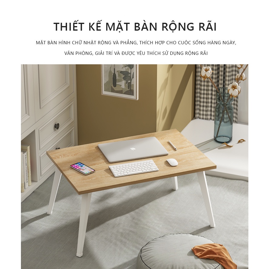 Bàn học bàn làm việc gấp gọn, Bàn ăn chân gập tùy chỉnh góc nghiêng thương hiệu Heaven - HV154