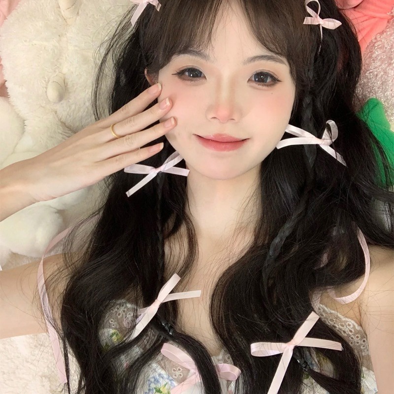 Set 1 / 8 Kẹp Tóc Nơ Ruy Băng Dễ Thương Thời Trang Hàn Quốc y2k