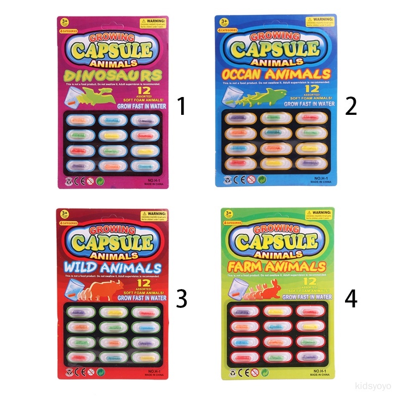 Bộ 12 Đồ Chơi Mở Rộng Hình Viên Thuốc Bơm Hơi Nhiều Màu Sắc Sáng Tạo Cho Bé