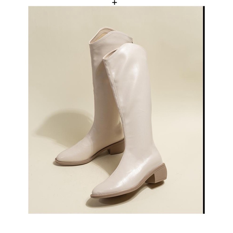 Giày Bốt Cao Bồi Mũi Nhọn Gót Dày Mẫu Mới 2023 Phong Cách Phương Tây Thời Trang Cho Nữ