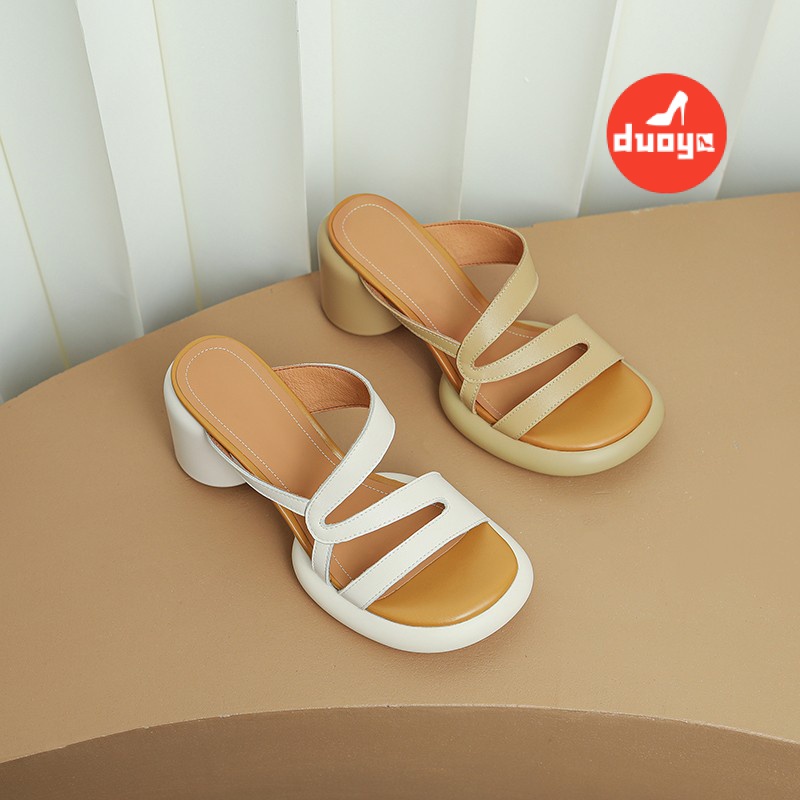 Duoya Dép Sandal Da Mềm Đế Dày Chống Thấm Nước Thời Trang Mùa Hè Cho Nữ
