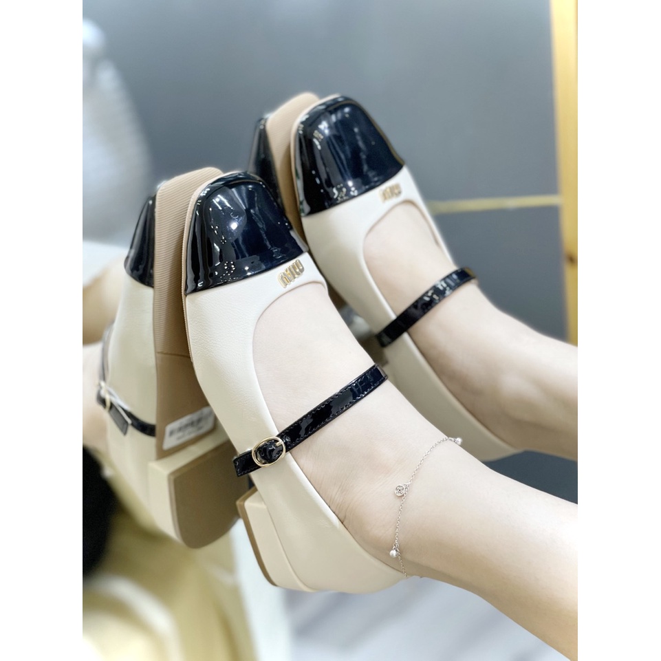 Giày búp bê nữ tag miu sang chảnh đế cao 2cm chất da lì êm chân BB05 ANN_Official