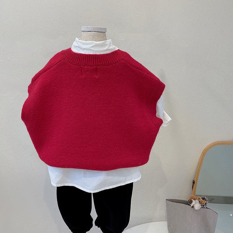 Áo Len Không Tay Phong Cách Hàn Quốc Cho Bé Từ 1-3 Tuổi