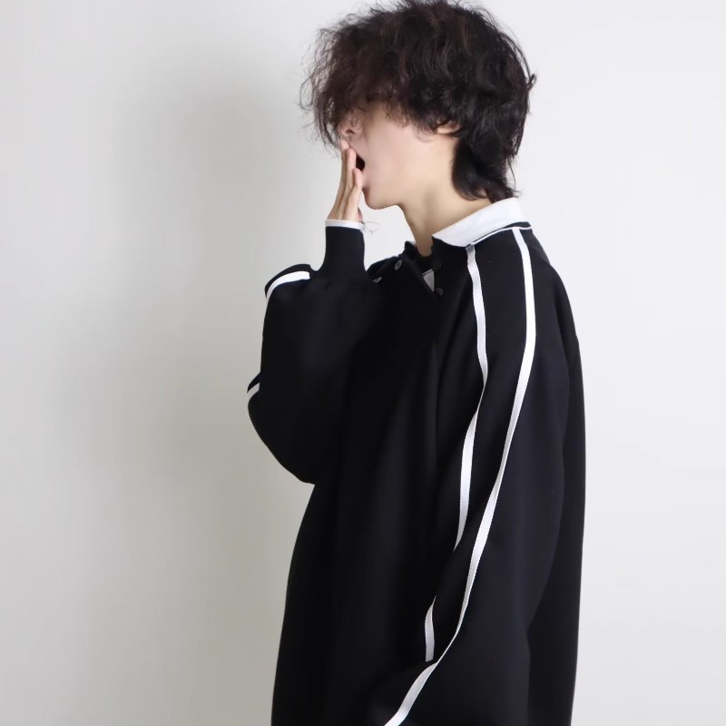 Áo Sweater Tay Dài Dáng Rộng Trang Trí Nút Cài Thời Trang Mùa Thu 2023 Cho Nam