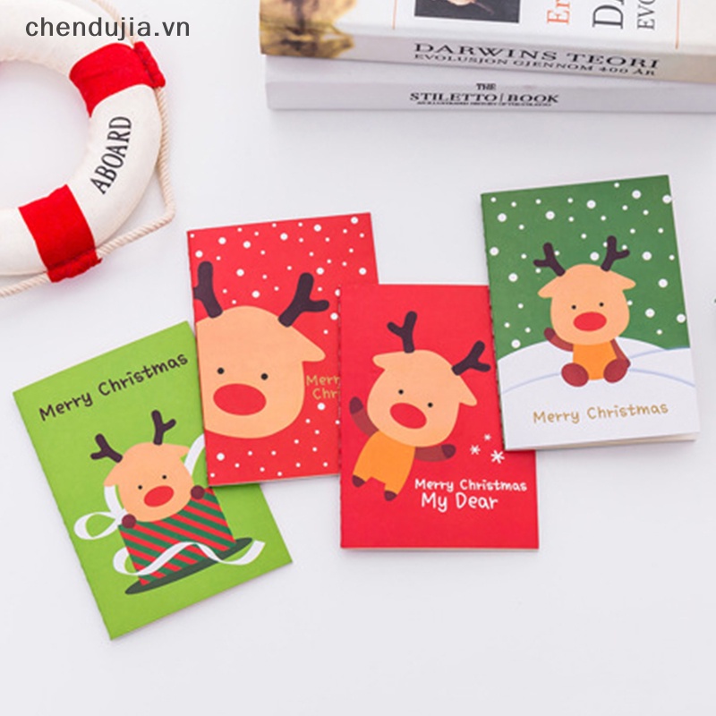 Sổ Tay Ghi Chú Bỏ Túi Hình Ông Già Noel Tuần Lộc Giáng Sinh Dễ Thương