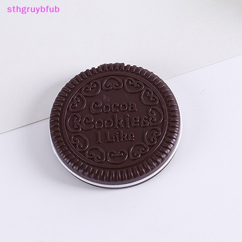 Sthb Gương Trang Điểm mini Bỏ Túi Kèm Lược Thiết Kế Hình Bánh Quy Sô Cô La Dễ Thương vn