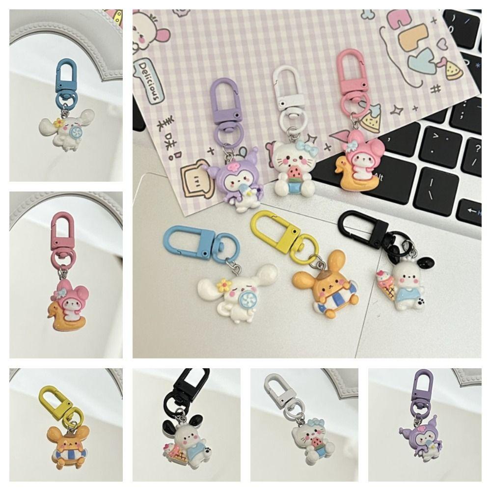 Mluck Móc Khóa Hình Que Kem / kuromi / pachacco resin cinnamoroll mini / Dưa Hấu / Mèo kt my melody Xinh Xắn
