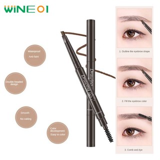 Bút chì kẻ lông mày berbeini bút chì kẻ lông mày hai đầu hình tam giác chống thấm nước, chống mồ hôi, bút chì kẻ lông mày xoay tự động wine01
