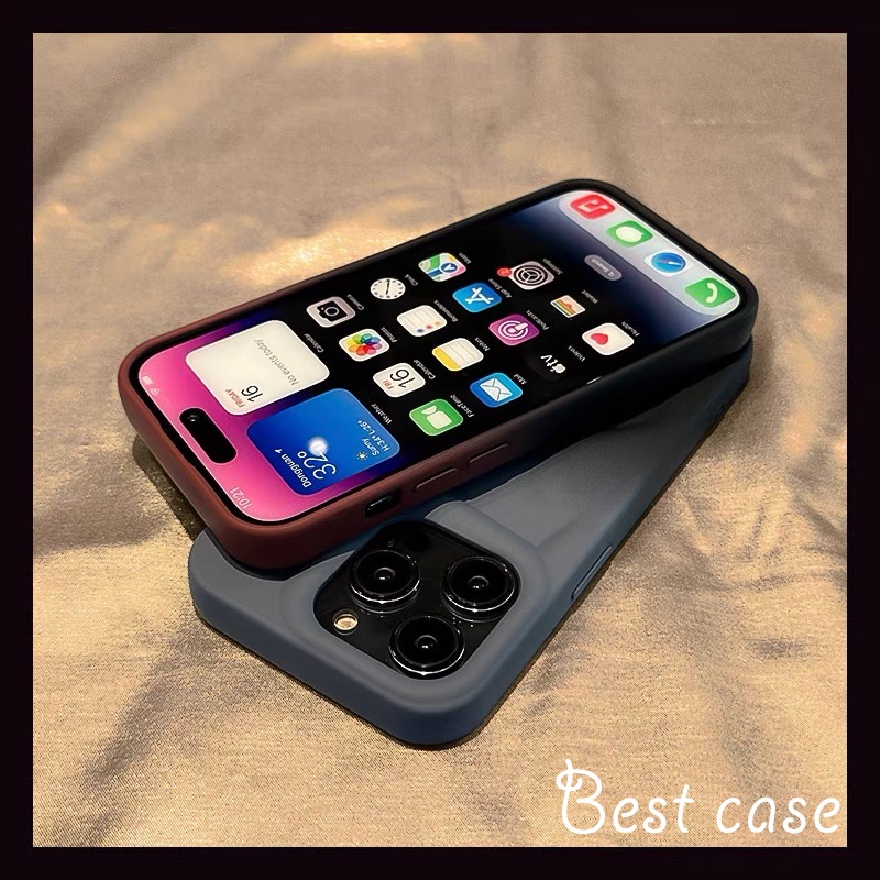 Ốp Điện Thoại Mềm Mặt Nhám Màu Xám Cho iphone 11 12 13 14 pro max