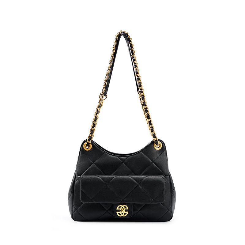 Xiaoxiang Túi Đeo Vai Da Bò Thật Đính Đá Phối Dây Xích Thời Trang 2023 Cho Nữ